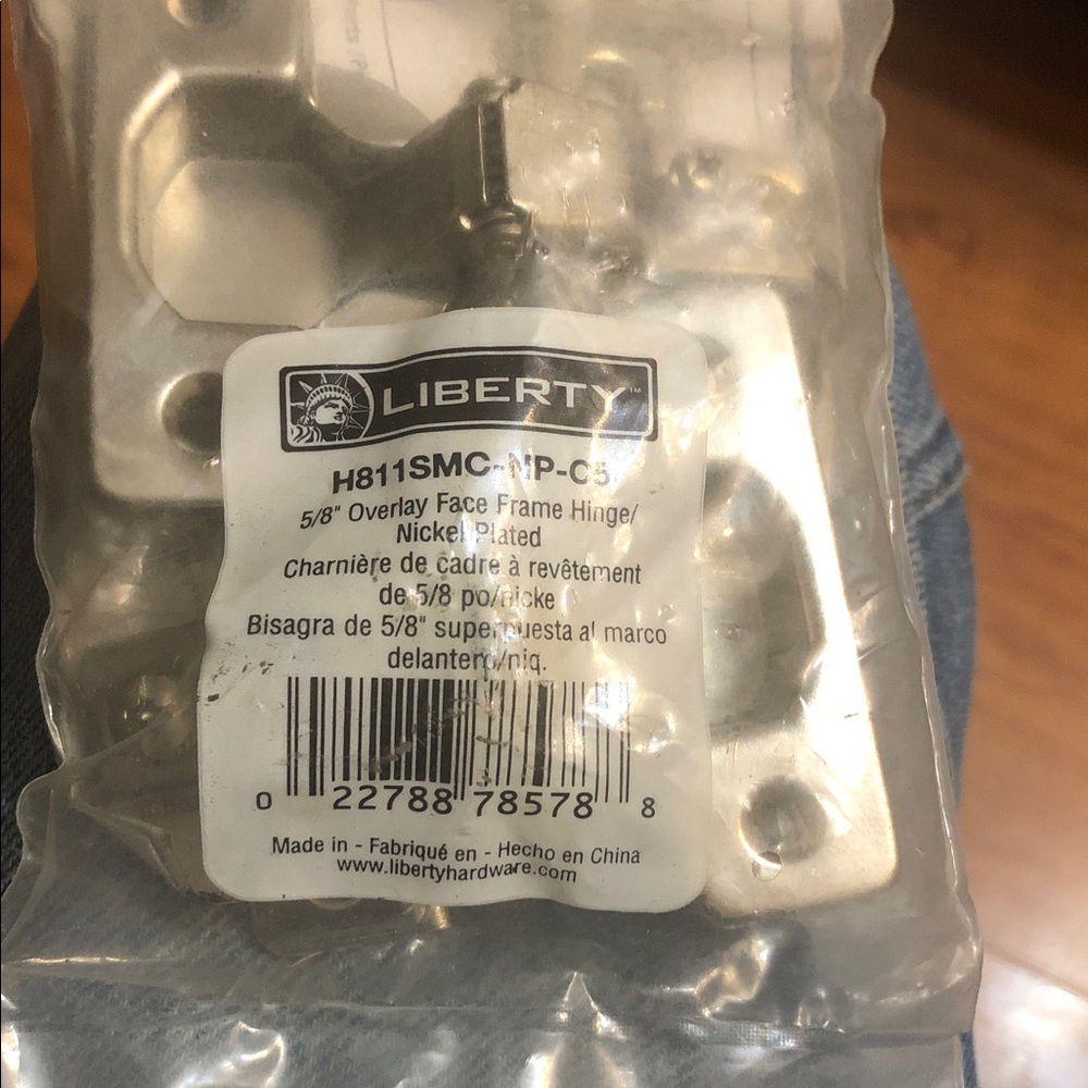 liberty Nickel Plated Cabinet Hinge - Silver Finish Lot of 3 Packs 6 Hinges